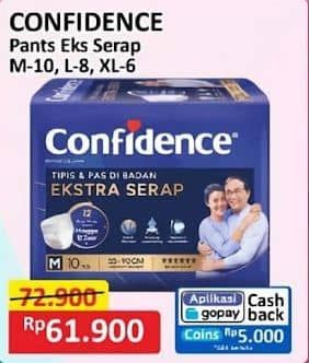 Promo Harga Confidence Adult Pants Slim & Fit Extra Absorb M10, L8, XL6 6 pcs - Alfamart