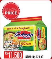 Promo Harga SEDAAP Mie Kuah Soto per 5 pcs 75 gr - Hypermart