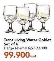 Promo Harga TRANSLIVING Water Goblet 6 pcs - Carrefour