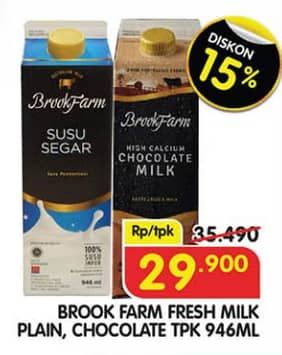 Promo Harga Brookfarm Fresh Milk Chocolate, Plain 946 ml - Superindo