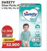Promo Harga Sweety Silver Pants XL24, M32, L26, L28, M30 24 pcs - Alfamart