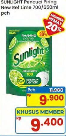 Promo Harga Sunlight Pencuci Piring Jeruk Nipis 100 650 ml - Indomaret