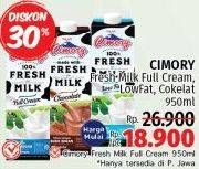 Promo Harga CIMORY Fresh Milk Full Cream, Low Fat, Chocolate 950 ml - LotteMart