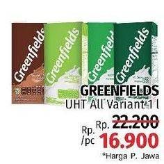 Promo Harga GREENFIELDS UHT Choco Malt, Full Cream, Low Fat, Skimmed Milk 1000 ml - LotteMart