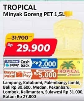 Promo Harga Tropical Minyak Goreng 1500 ml - Alfamart