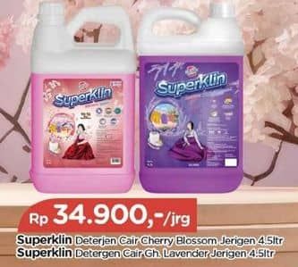 Promo Harga Bukrim Deterjen Cair Super Klin  Goseong Hani Lavender, Jinhae Cherry Blossom 4500 ml - TIP TOP