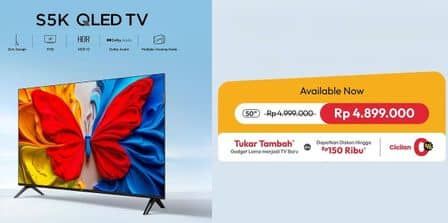 Promo Harga TCL 50S5K QLED Smart TV  - Erafone