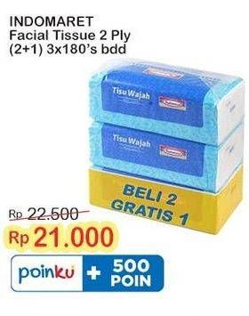 Promo Harga Indomaret Facial Tissue per 3 pouch 180 pcs - Indomaret