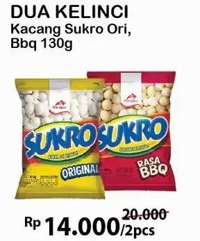 Promo Harga DUA KELINCI Kacang Sukro Original, BBQ per 2 pouch 130 gr - Alfamart