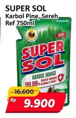 Promo Harga Supersol Karbol Wangi Sereh, Pine 750 ml - Alfamart