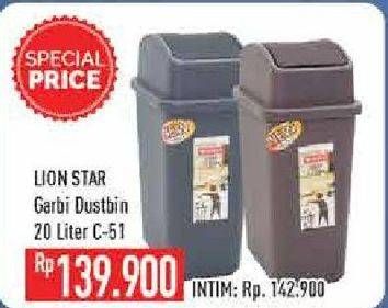 Promo Harga LION STAR Dustbin C-51 20 ltr - Hypermart