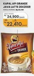 Promo Harga Kapal Api Grande Java Latte per 20 sachet 20 gr - Carrefour