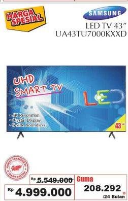 Promo Harga SAMSUNG UA43TU7000KXXD | Crystal UHD 4K Smart TV 43"  - Giant