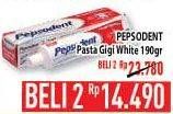 Promo Harga PEPSODENT Pasta Gigi Pencegah Gigi Berlubang White per 2 pcs 190 gr - Hypermart