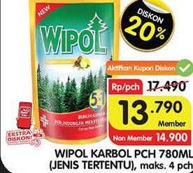 Promo Harga WIPOL Karbol Wangi Lemon 780 ml - Superindo