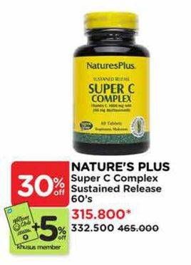 Promo Harga Natures Plus Super C Complex 60 pcs - Watsons