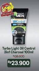 Promo Harga GARNIER MEN Turbo Light Oil Control Facial Foam 3in1 Charcoal 100 ml - Indomaret