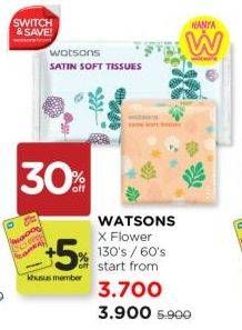 Promo Harga Watsons X-Flower Facial/Travel Pack Tissue  - Watsons