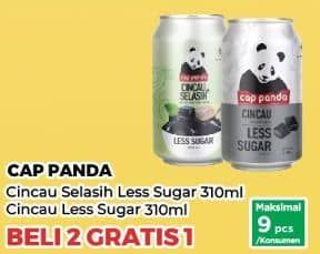 Promo Harga Cap Panda Minuman Kesehatan Cincau Less Sugar, Cincau Selasih Less Sugar 310 ml - Yogya