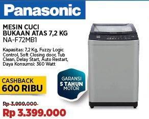 Promo Harga Panasonic NA-F72MB1 Washing Machine  - COURTS