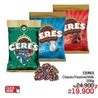 Promo Harga Ceres Hagelslag Rice Choco Classic, Festive, Milk 200 gr - LotteMart