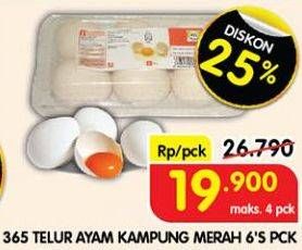 Promo Harga 365 Telur Ayam Kampung Merah 6 pcs - Superindo