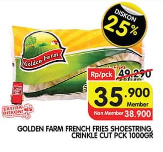 Promo Harga Golden Farm French Fries Shoestring, Crinkle 1000 gr - Superindo