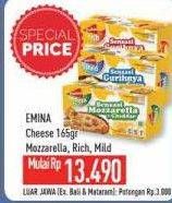 Promo Harga EMINA Cheddar Cheese Rich, Mild, Mozza 165 gr - Hypermart