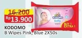 Promo Harga KODOMO Baby Wipes Rice Milk Pink, Classic Blue 50 pcs - Alfamart