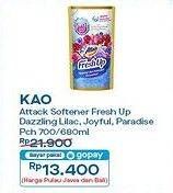 Promo Harga Attack Fresh Up Softener Dazzling Lilac, Joyful Paradise 680 ml - Indomaret