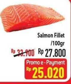 Promo Harga Salmon Fillet per 100 gr - Hypermart