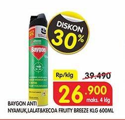 Promo Harga BAYGON Insektisida Spray Fruity Breeze 600 ml - Superindo