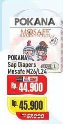 Promo Harga Pokana Mosafe Sap Diapers M26, L24 24 pcs - Alfamart