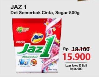 Promo Harga ATTACK Jaz1 Detergent Powder Semerbak Cinta, Pesona Segar 800 gr - Alfamart