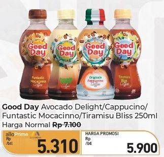 Promo Harga Good Day Coffee Drink Avocado Delight, Originale Cappucino, Funtastic Mocacinno, Tiramisu Bliss 250 ml - Carrefour