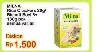 Promo Harga Milna Rice Crackers/Biskuit Bayi 6+  - Indomaret