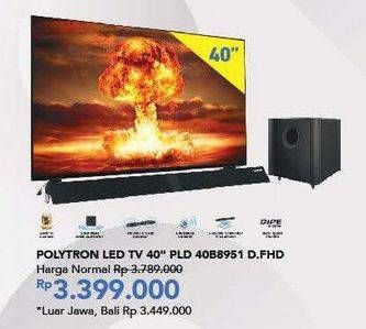 Promo Harga POLYTRON PLD 40B8951 Cinemax Soundbar Frameless LED TV 40