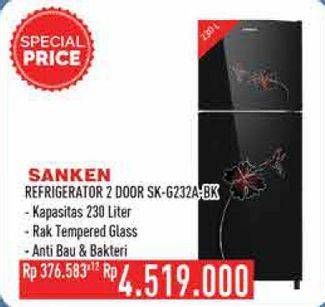 Promo Harga SANKEN SK-G232 | Kulkas 2 Pintu 230ltr  - Hypermart