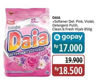 Promo Harga Daia Deterjen Bubuk + Softener Pink, + Softener Violet, Putih, Clean Fresh Hijab 850 gr - Alfamidi