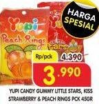 Promo Harga YUPI Candy Little Star, Strawberry Kiss, Peach Rings 45 gr - Superindo