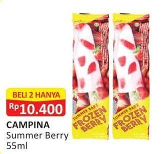Promo Harga CAMPINA Summer Barz Frozen Berry per 2 pcs 55 ml - Alfamart