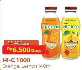 Promo Harga Kalbe Hi C1000 Orange, Lemon 140 ml - Alfamart