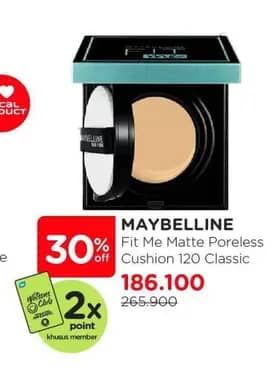 Promo Harga Maybelline Fit Me Matte & Poreless Cushion 120-Classic Ivory  - Watsons