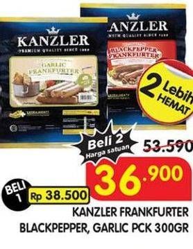 Promo Harga Kanzler Frankfurter Black Pepper, Garlic 300 gr - Superindo
