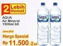 Promo Harga AQUA Air Mineral 1500 ml - Indomaret