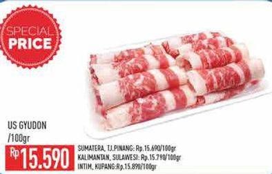 Promo Harga Daging Gyudon Slice US per 100 gr - Hypermart