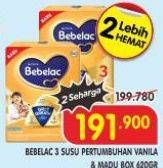 Promo Harga Bebelac 3 Gro Great Madu, Vanila 620 gr - Superindo