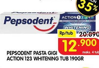 Promo Harga PEPSODENT Pasta Gigi Plus Whitening 190 gr - Superindo