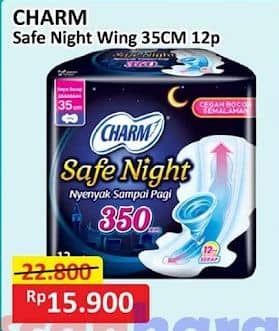 Promo Harga Charm Safe Night Wing 35cm 12 pcs - Alfamart