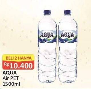 Promo Harga AQUA Air Mineral per 2 botol 1500 ml - Alfamart